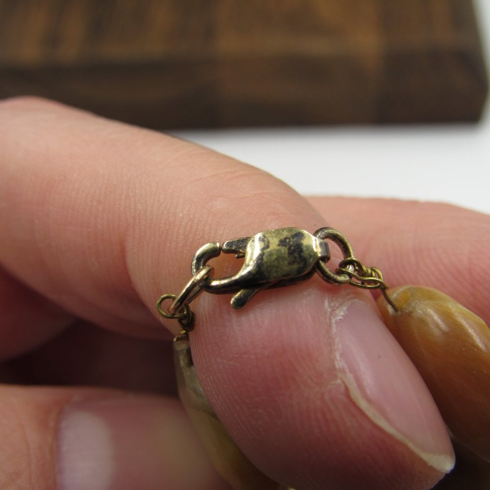 16" Sterling Silver Faux Stone Necklace Vintage - Picture 3 of 5